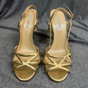 Stunning Gold Diana Van Furstenberg Shoes, 9